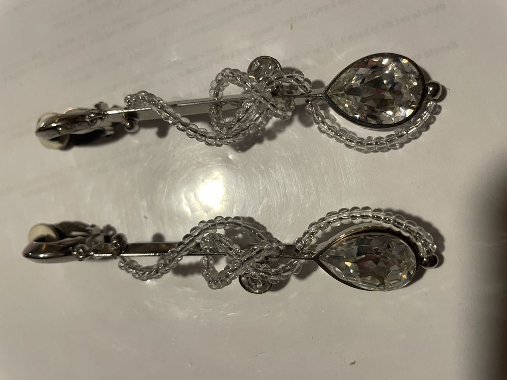 BO Clip argent� + pendant strass Crystal et enfilage perles 120 Vigneux-sur-Seine (91)