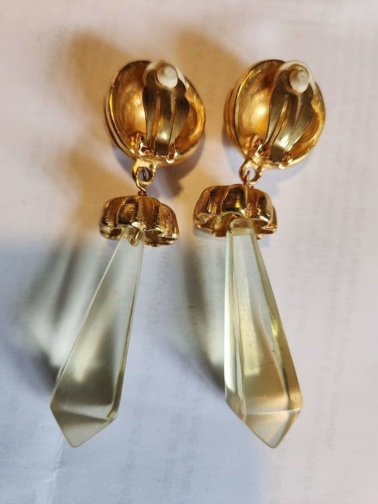 BO Clip Dor� Godron LANVIN + pendant long translucide 0 Vigneux-sur-Seine (91)