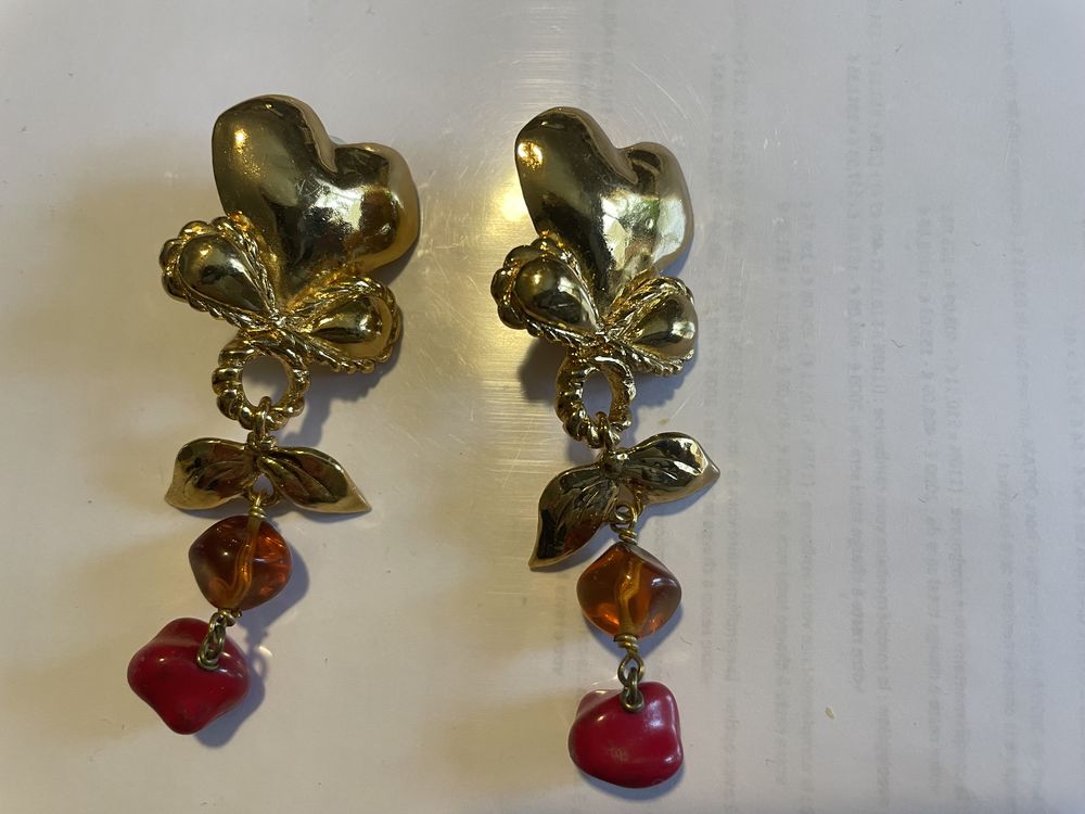 Bo clip dor�e brillant Coeur + pendants perles C.Lacroix 205 Vigneux-sur-Seine (91)
