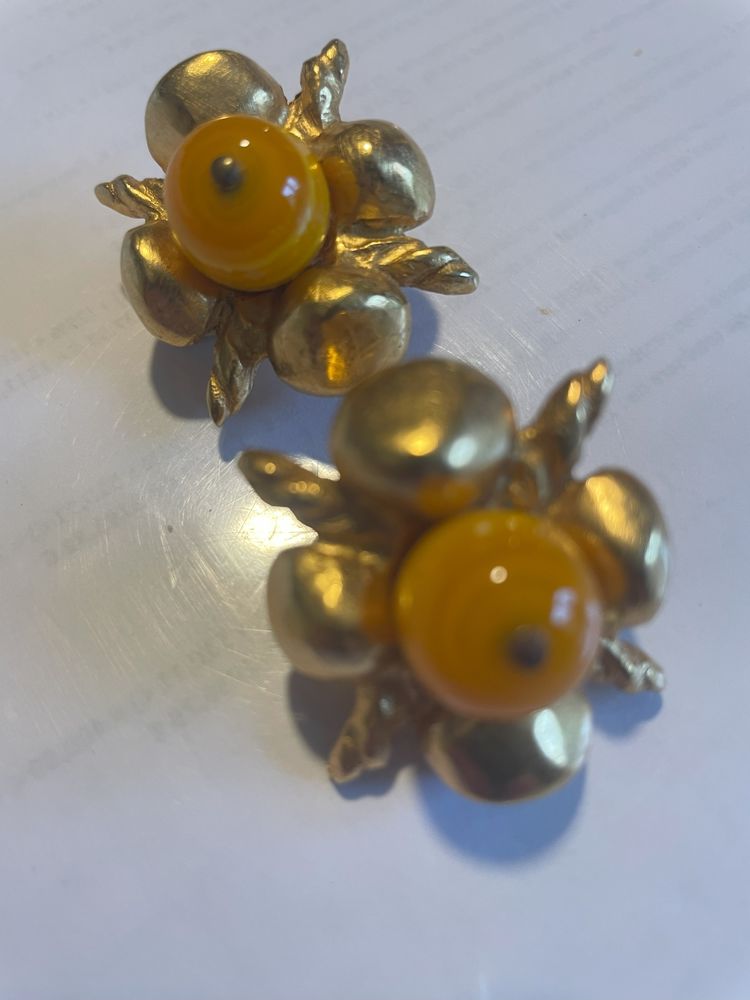 BO Clip dor�e galets croissillons + perle orange ANTIGONA 55 Vigneux-sur-Seine (91)