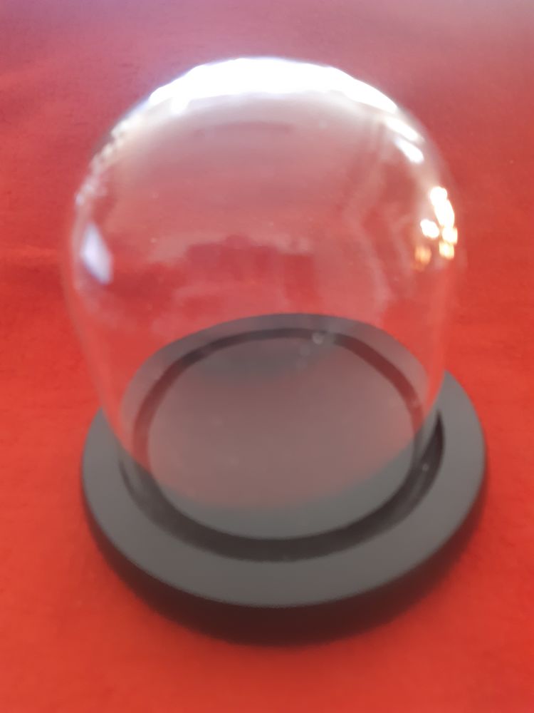 Cloche en Verre avec Socle Noir en Bois 10 cm 15 Avion (62)