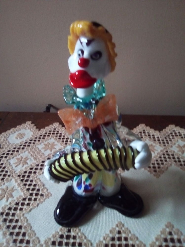 Clown � l'accord�on en Verre de Murano Multicolore 75 Tribehou (50)
