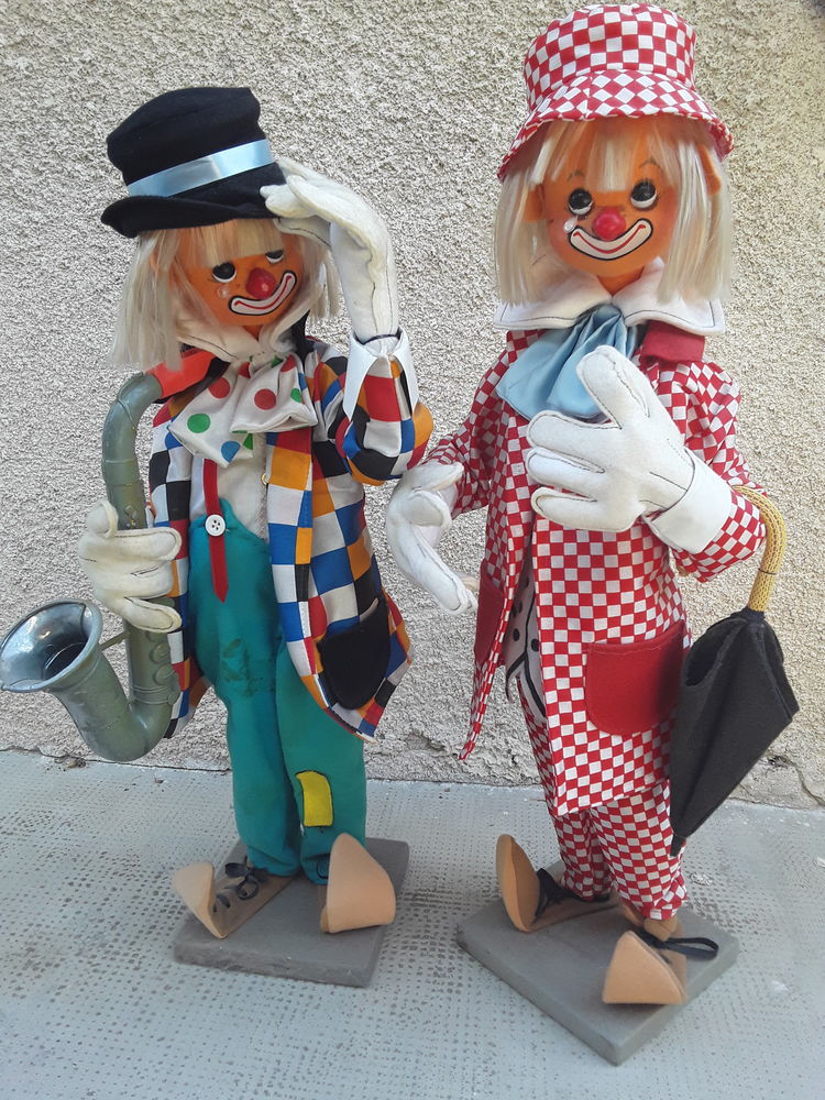 Clowns figurines anciennes en feutrine 250 Marseille 13 (13)