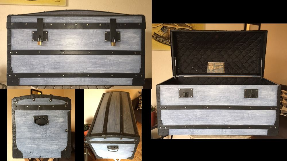 Coffre, Malle Ancien19�me en Bois Rangement, Bar, Vintage 150 Marseille 12 (13)