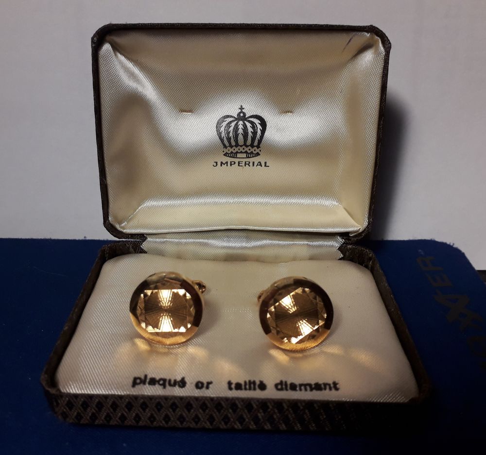 Coffret de boutons de manchette Imp�rial en plaqu� or 30 Verneuil-sur-Vienne (87)