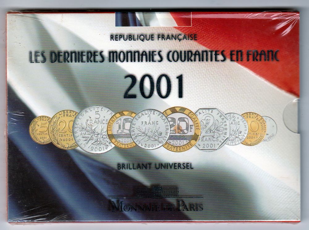 Coffret BU Brillant universel Monnaie de Paris-2001  40 Doullens (80)