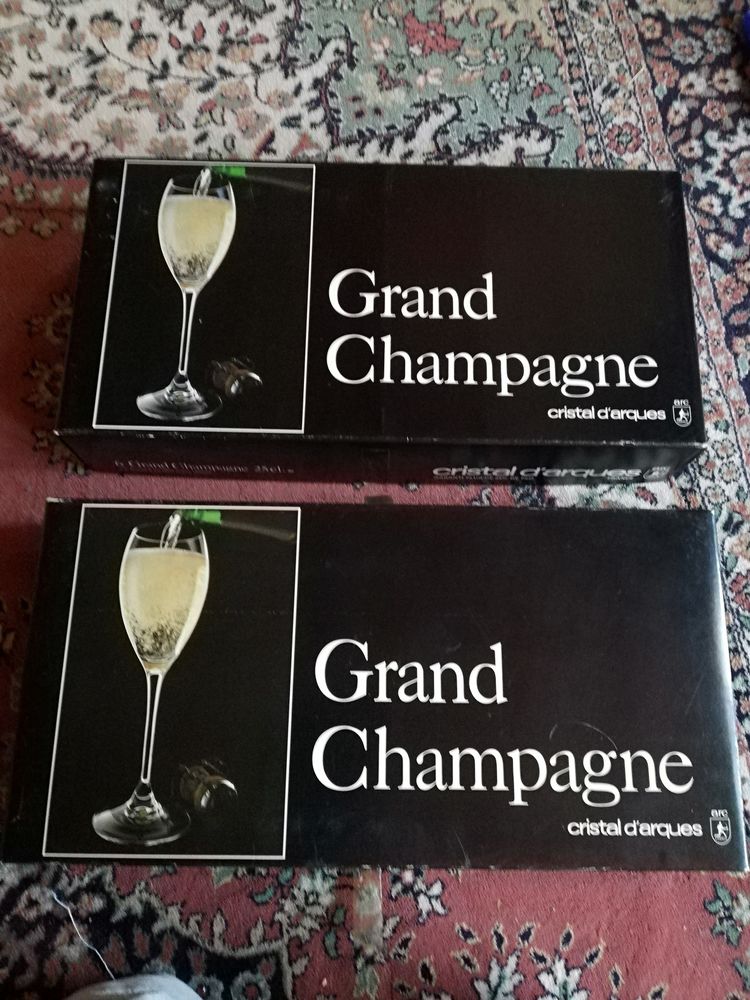 2 coffret 6 grands verres à champagne 25 cl Cristal d'arques 30 Rambouillet (78)