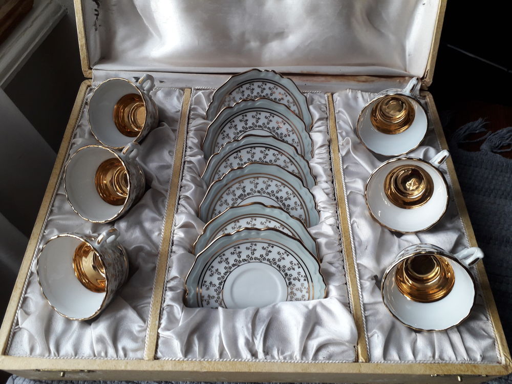Coffret tasses � caf� moka porcelaine L. Michelaud Limoges 200 Verneuil-sur-Vienne (87)