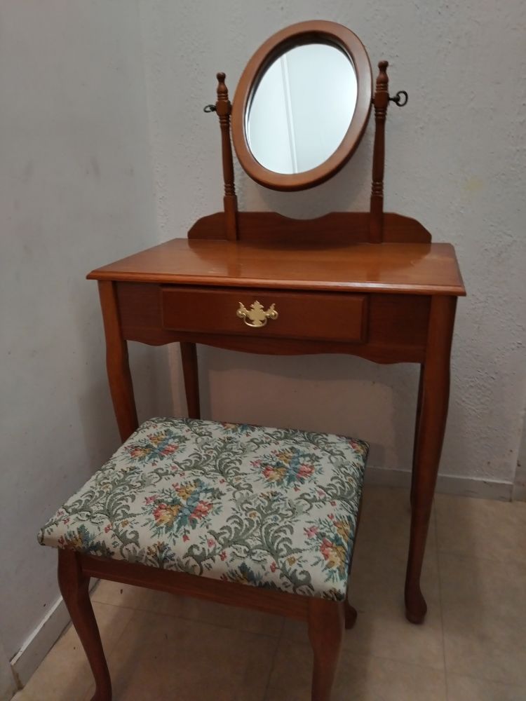 coiffeuse en bois avec si�ge (Style ancien) 120 Vern�gues (13)