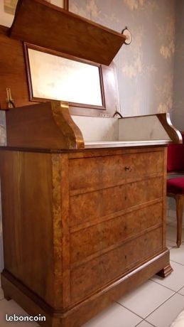 coiffeuse commode acajou + miroir vintage  tres bon �tat 350 Thivet (52)