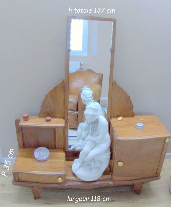 Coiffeuse art d�co en bois avec miroir 250 B�gles (33)