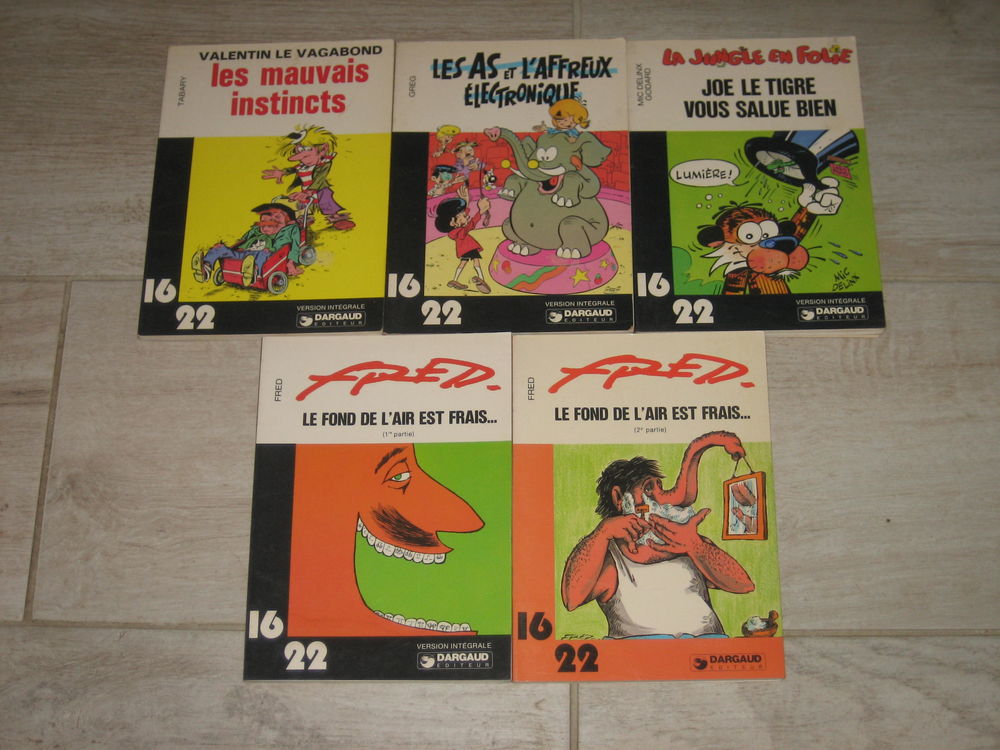 lot 5 bd COLLECTION 16/22 DARGAUD valentin, les as,jungle en folie,ferd le fond de l'air est frais. 20 C�zy (89)