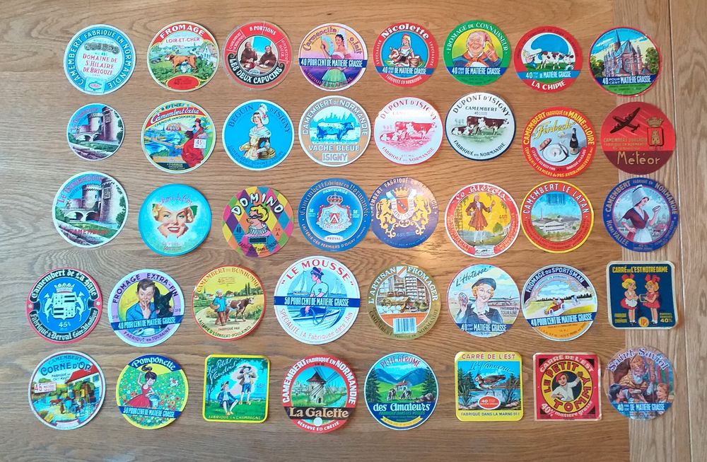 Collection de 200 �tiquettes de boites de camembert 80 Pantin (93)