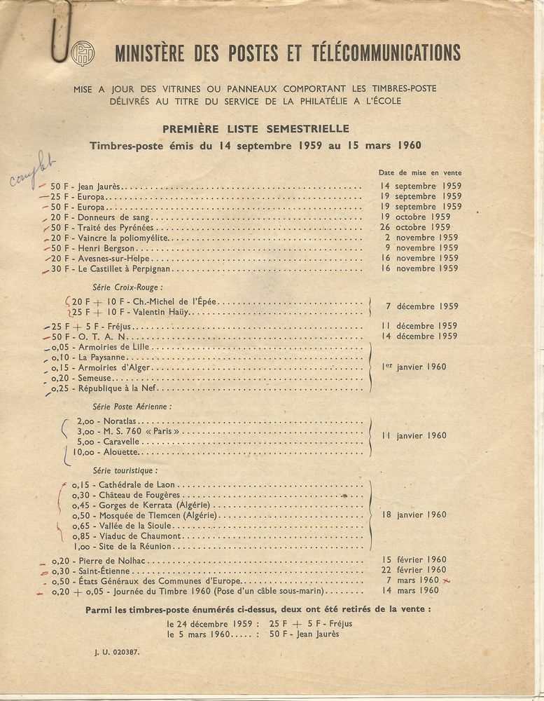 Collection fiches + timbres (timbres � l'�cole) 20 Besan�on (25)