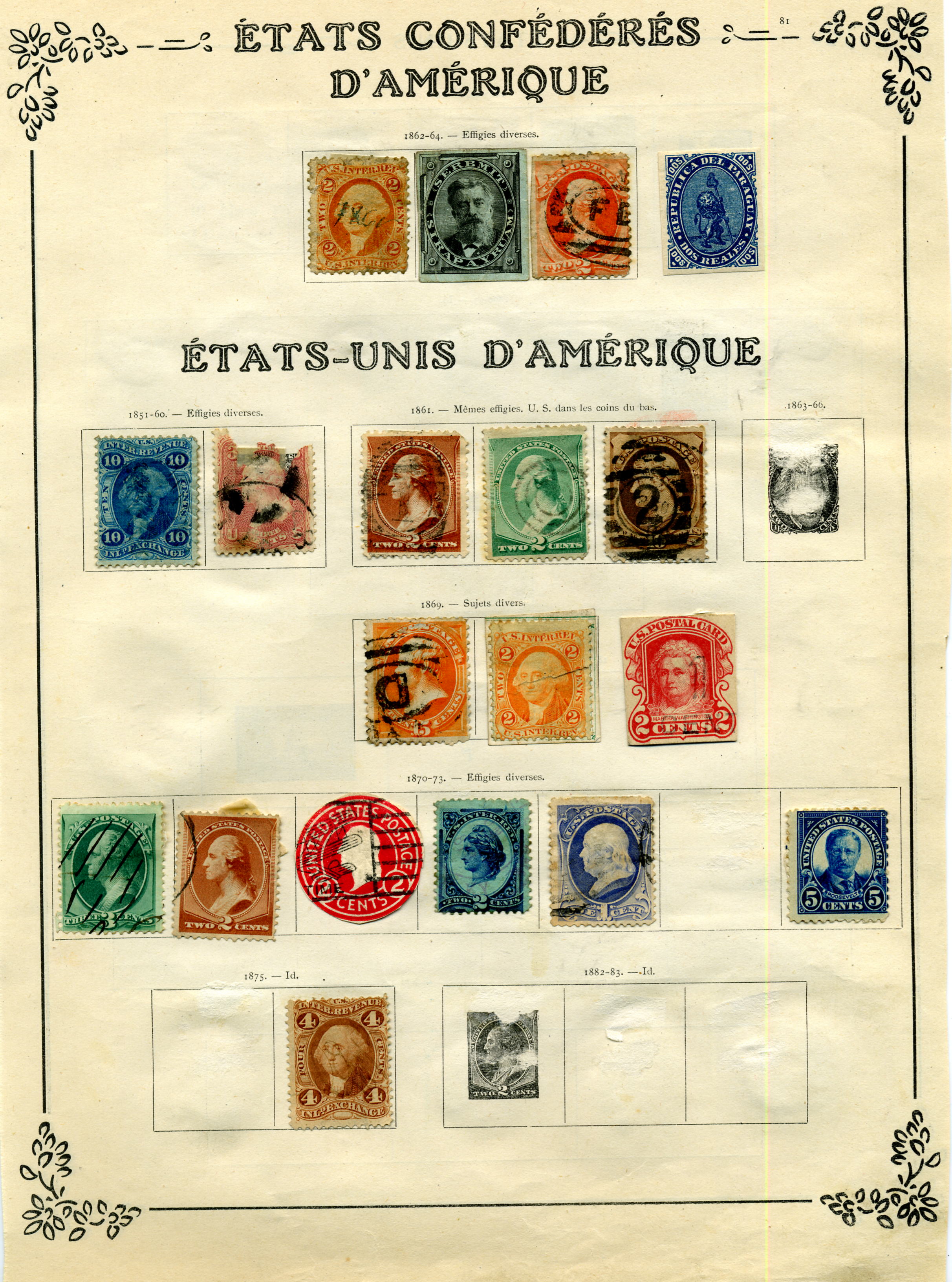 Collection timbres anciens USA 1862 � 1927 0 Bar-sur-Aube (10)