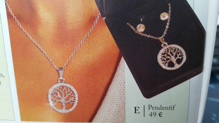 Collier arbre de vie et clous oreilles argent�  N�1378 10 Beaune (21)