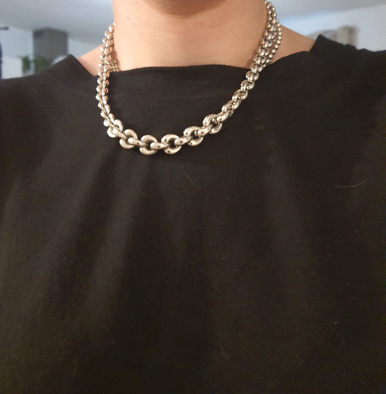 Collier argent 925 rhodi� gros maillons RARE MARC ORIAN 150 Lons-le-Saunier (39)
