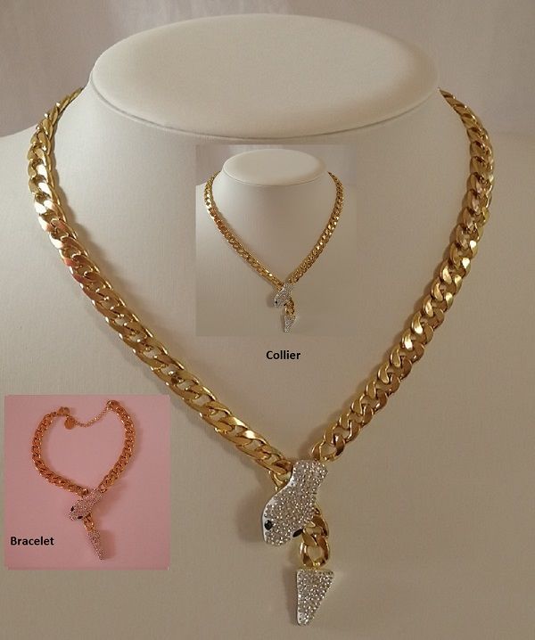 Collier et bracelet serpent en acier inoxydable 316L 18 Toulouse (31)