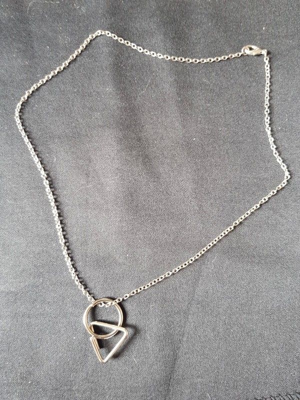 Collier casse-t�te metal argent� neuf chaine 46 cm 3 e 3 Viriat (01)