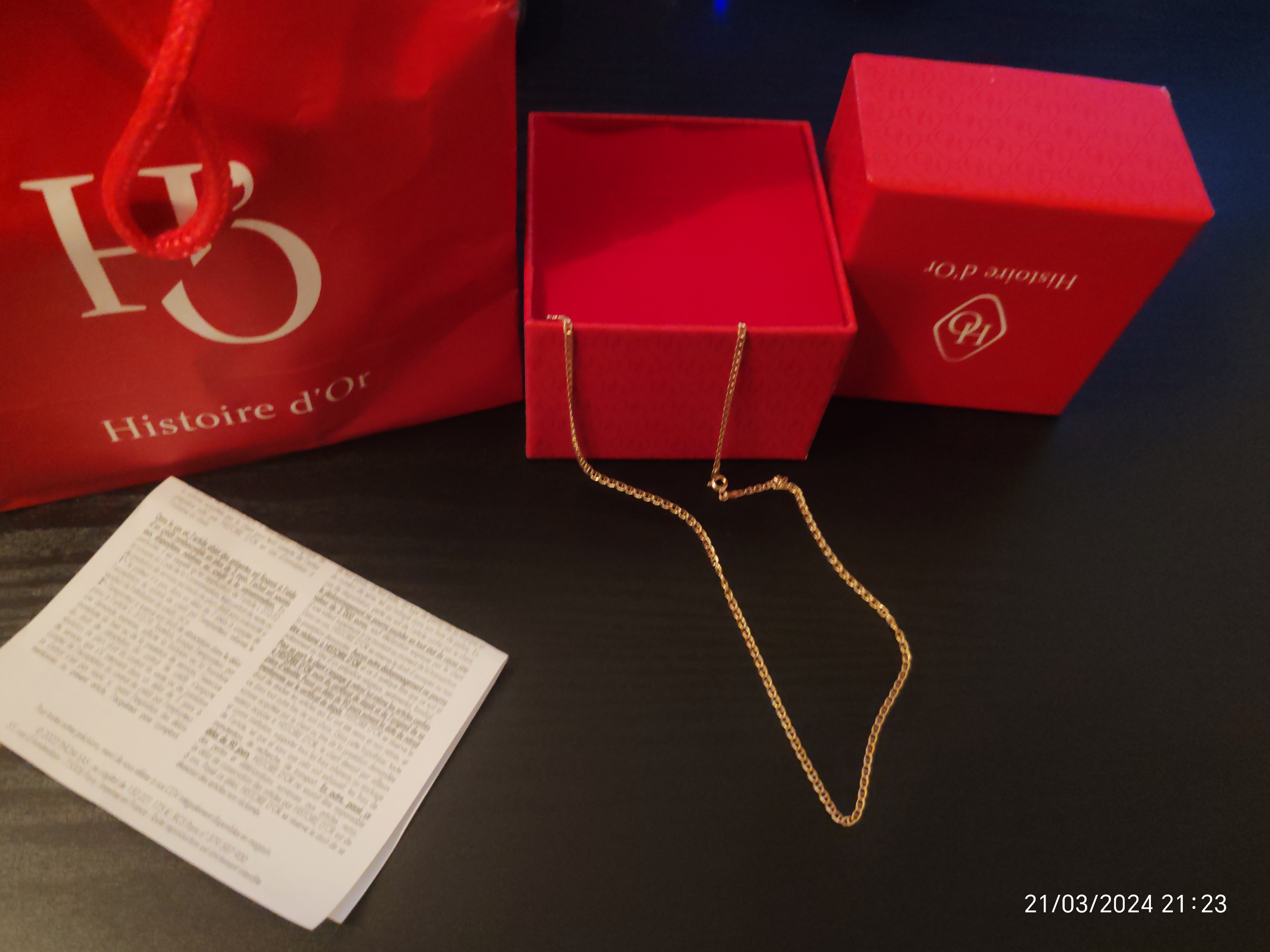 Collier Or jaune Histoire D'or 140 �lancourt (78)