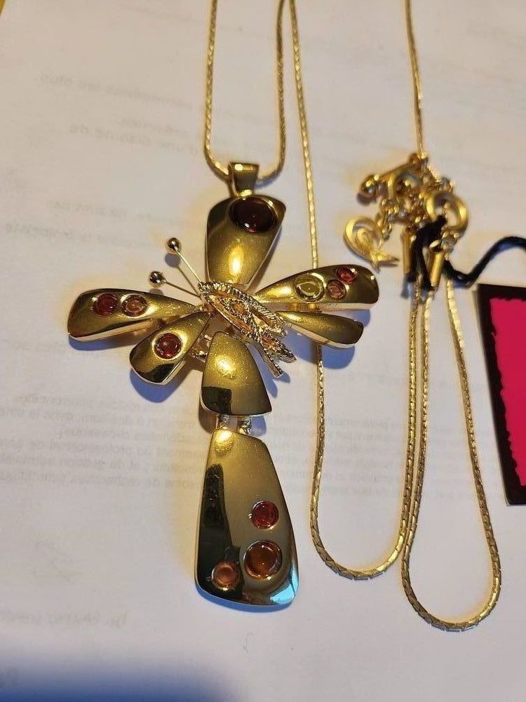 Collier Pendentif Croix Dor� brillant multicolore Lacroix 435 Vigneux-sur-Seine (91)