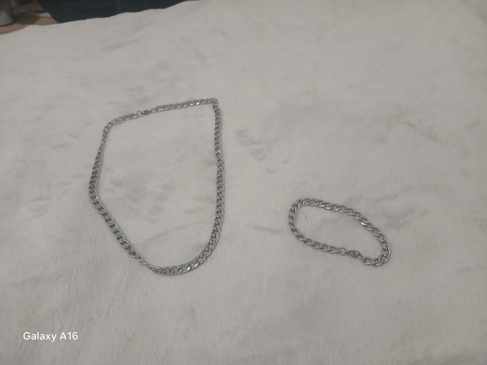 Collier plus bracelet en acier 5 Al�s (30)