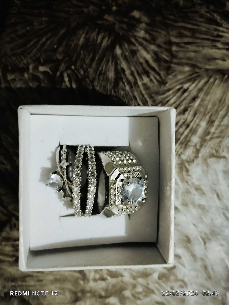 lot de combin� 3 bague en argent avec diamants zircon... 115 Strasbourg (67)