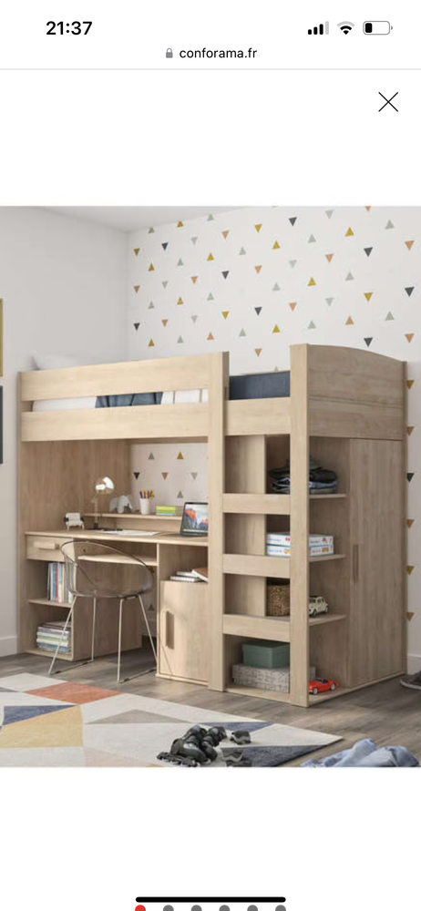 Lit combin� ( grand bureau, penderie, nombreux rangements) 200 Saint-Caprais (18)