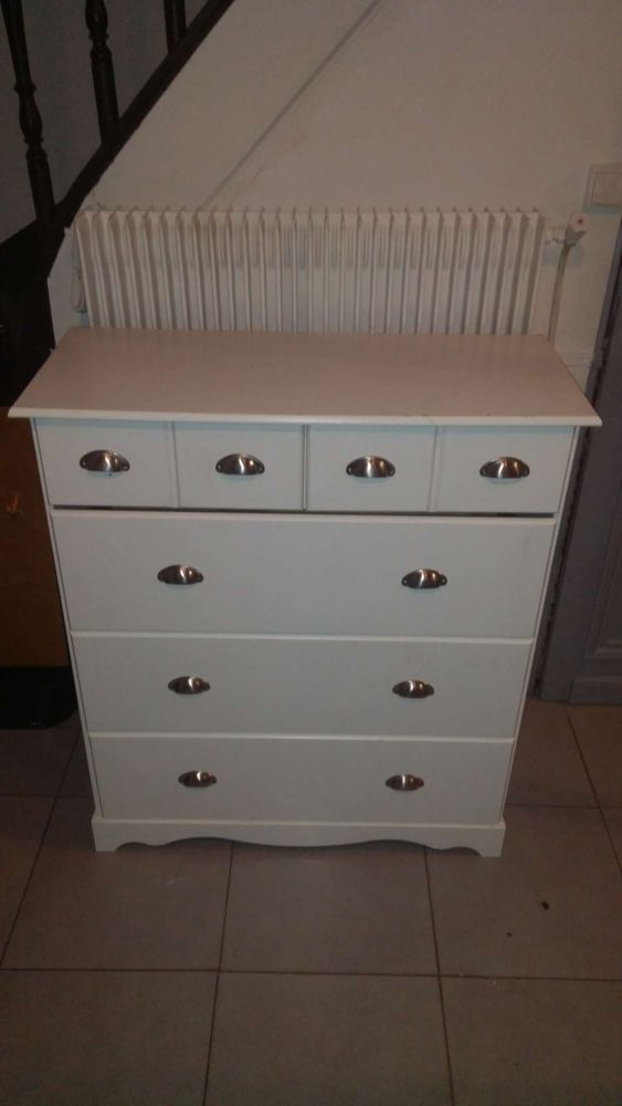 commode blanche 5 tiroirs de style industriel 100 Roubaix (59)