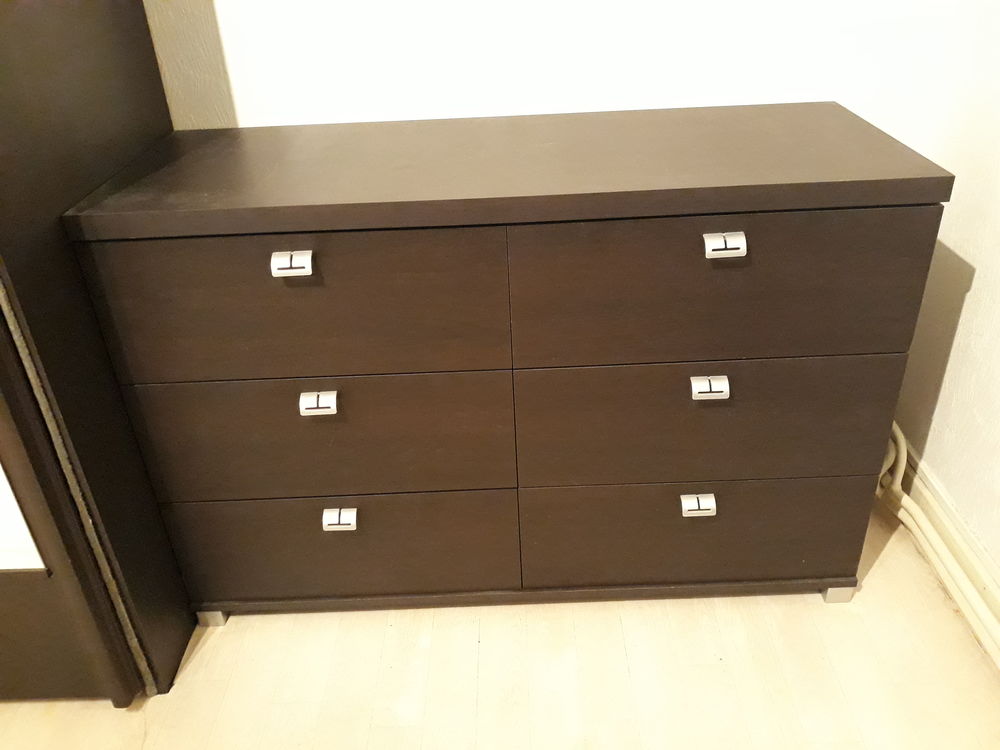 Commode bois marron 6 tiroirs 50 Guerpont (55)