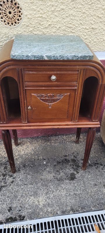 Commode chambre merisier, dessus marbre 350 Cieutat (65)