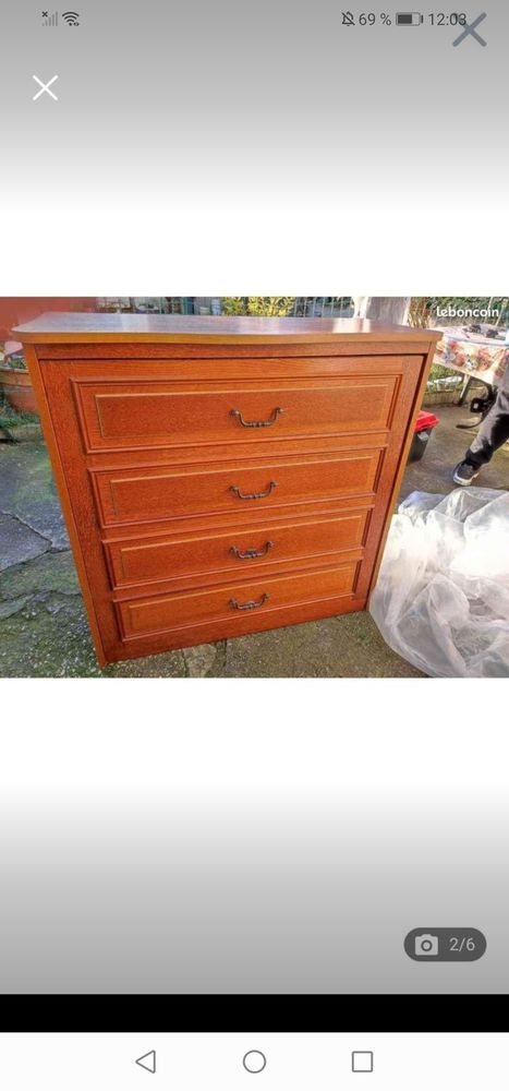 Lit commode en ch�ne 0 Gennevilliers (92)