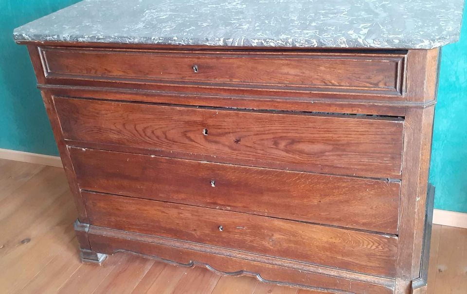 Commode et son chevet anciens dessus en marbre 0 Golbey (88)
