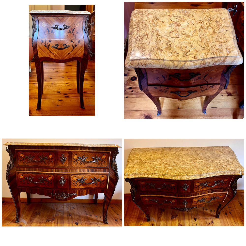 Commode et deux tables de chevet types Louis XV 1000 Les Mar�ts (77)