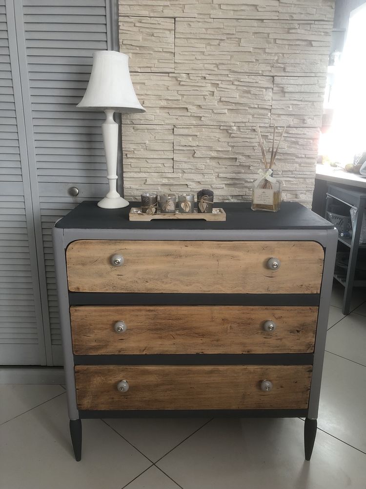 COMMODE GRIS 2 TONS ET BOIS 60 Crisenoy (77)