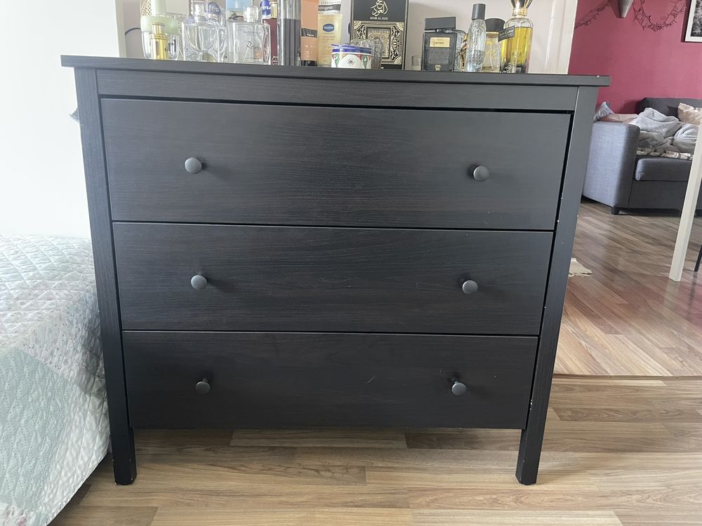 Commode IKEA KOPPANG 3 tiroirs brun noir 90x83 cm ? Tr�s bon 65 Chatou (78)