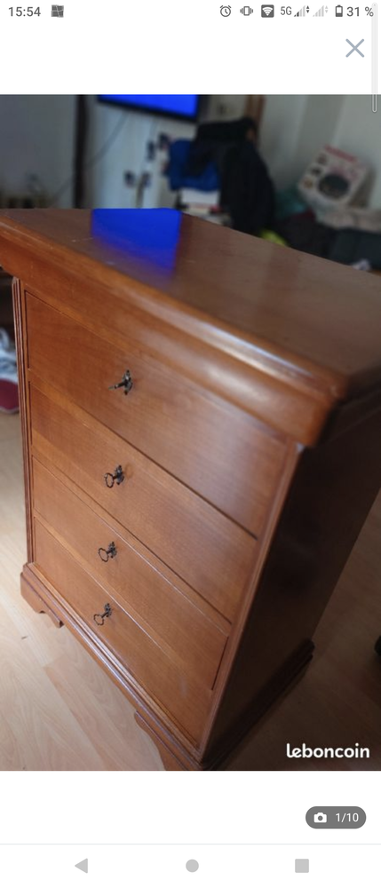 Commode en merisier | 1 tiroir et 4 tiroirs � cl�s 270 Lyon 2 (69)