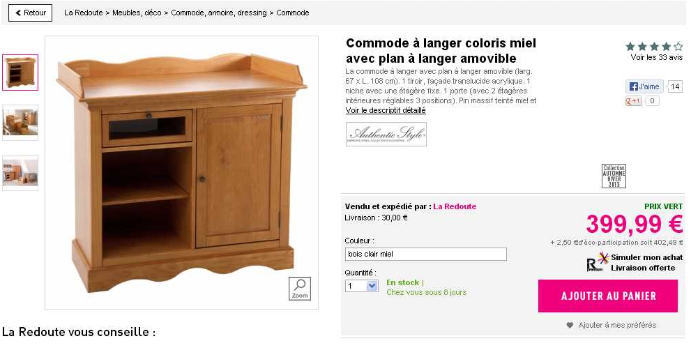 COMMODE MEUBLE A LANGER 50 La Verrie (85)