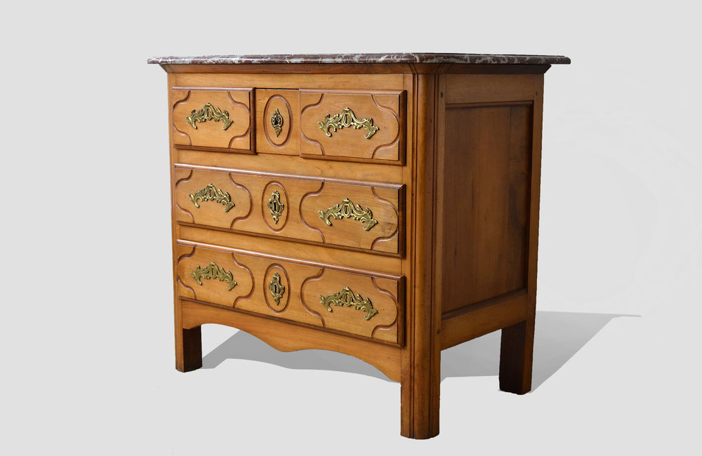 Commode parisienne Louis XIV noyer sculpt� bronze XIX�me 550 Pantin (93)