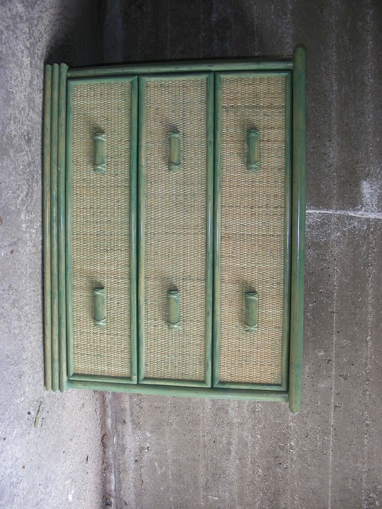 commode en rotin 3 tiroirs. couleur vert amande. 0 Charleville-M�zi�res (08)