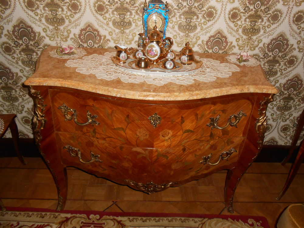 Mobili Rebecca Commode Table De Chevet 5 Tiroirs Bois Marron Country 80x40x27 | Leroy Merlin