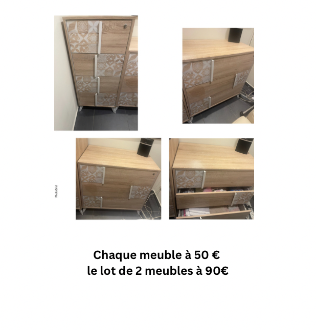 2 commodes, Chaque meuble � 50 �
le lot de 2 meubles � 90� 50 Cannes (06)