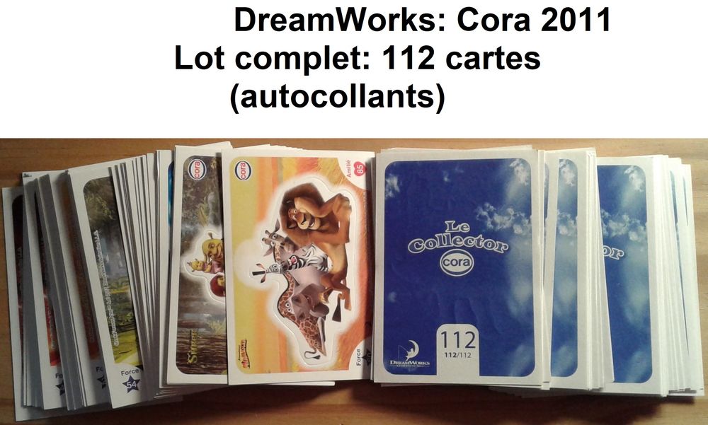 Lot complet 112 cartes (autocollants), DreamWorks Cora 2011 5 Lens (62)