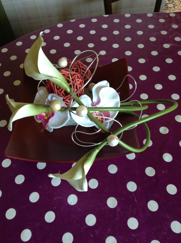 Composition florale artisanale 15 �gletons (19)