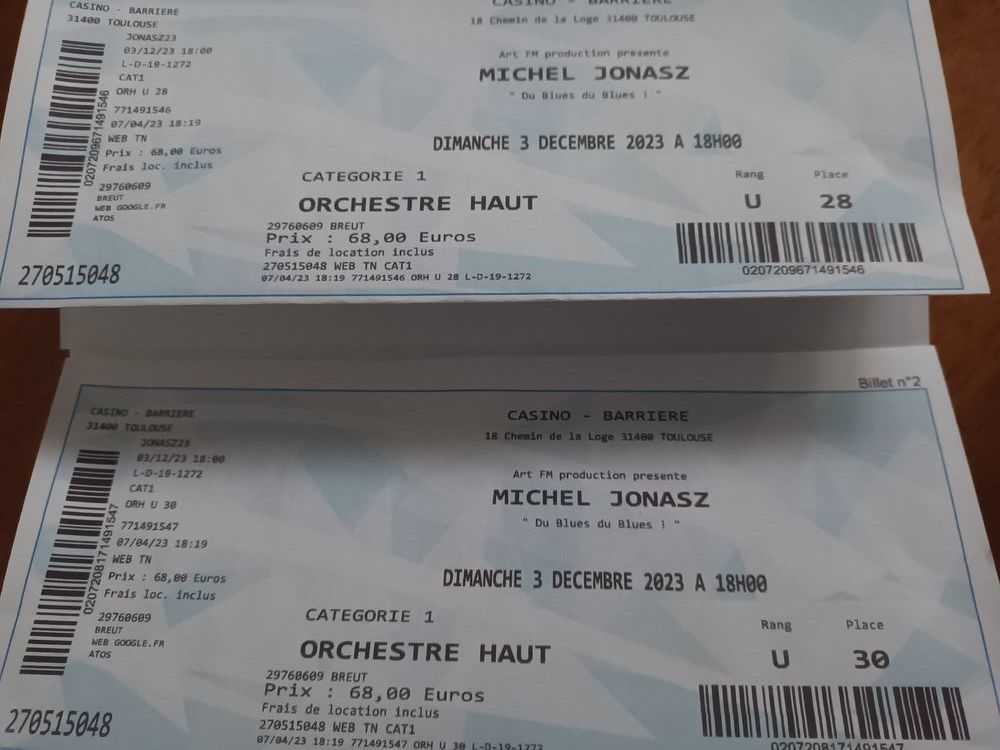 Concert Michel JONASZ au casino barri�re TOULOUSE 68 Graulhet (81)