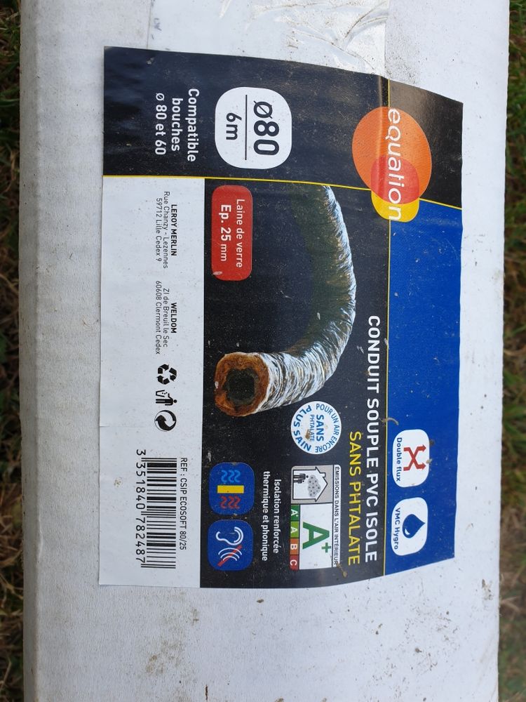 conduit souple PVC isol�. Diametre 80 10 Richeville (27)