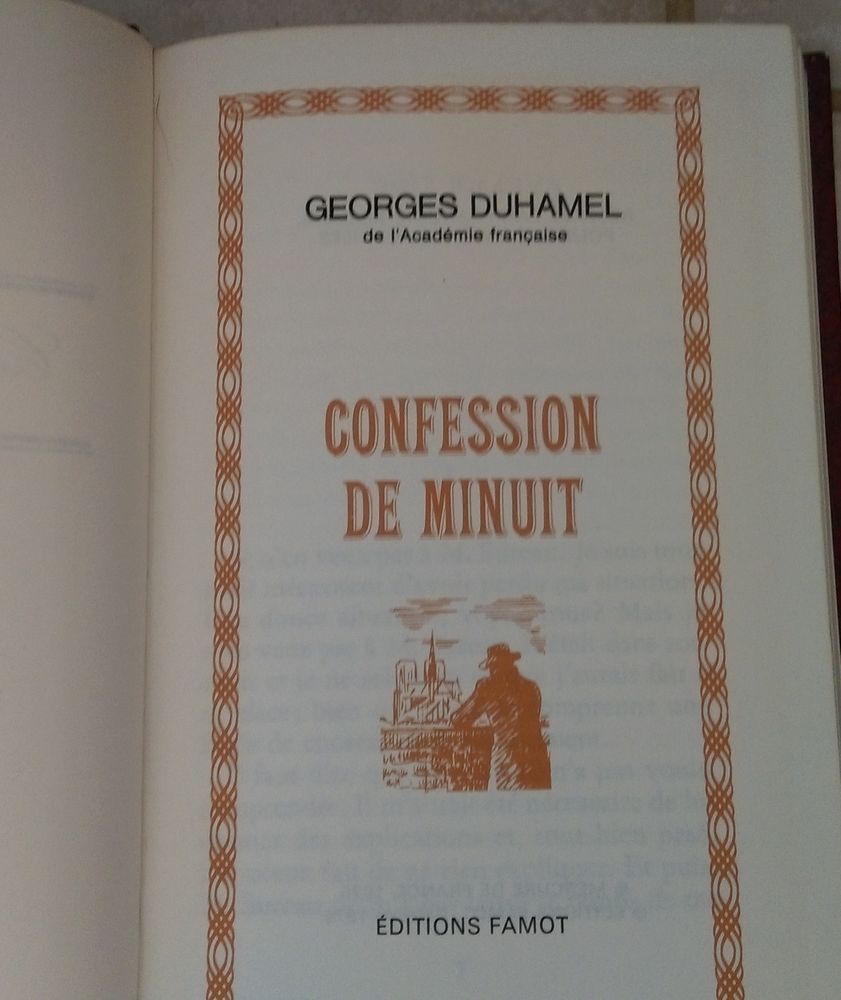 Confession de minuit georges duhamel  -1  euro 
A retirer im 1 Marseille 9 (13)