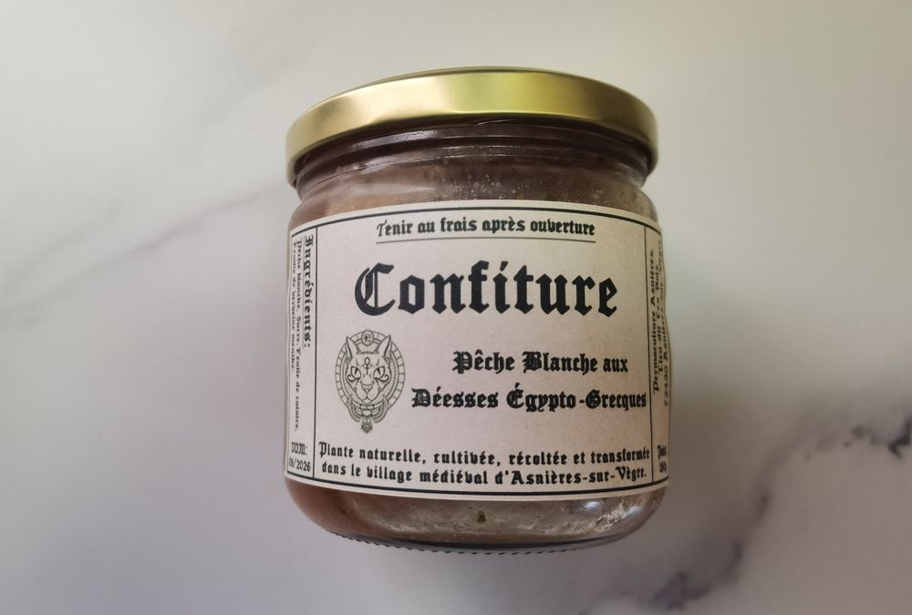 Confiture: P�che Blanche aux D�esses �gypto-grecques (380g) 4 Asni�res-sur-V�gre (72)