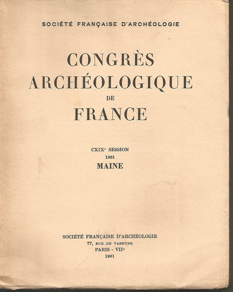 CONGRES ARCHEOLOGIQUE de FRANCE - 1961 - MAINE 14 Montauban (82)