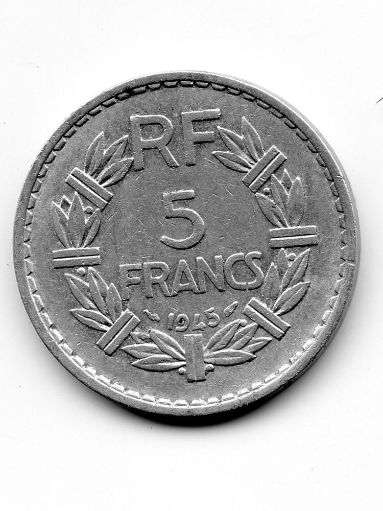 Conseil National de la Resistance : 5 francs 1945 A Lavrilli 55 Nîmes (30)